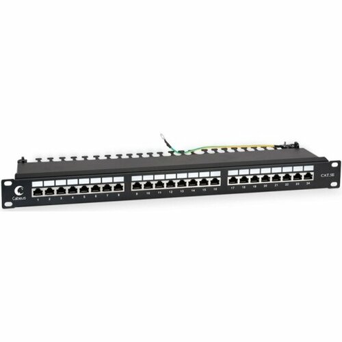 Патч-панель Cabeus PL-24-Cat.5e-SH-Dual черный