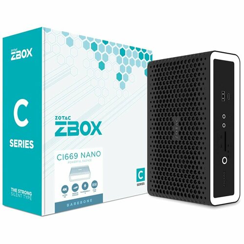 Zotac ZBOX NANO (ZBOX-CI669NANO-BE), SFF, FANLESS, i7-1355U, 2 DDR5 SODIMM, M.2 SSD, noOs, Black/White