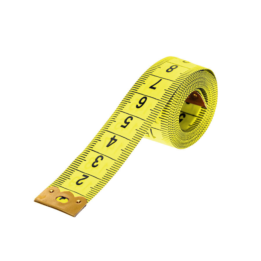 Сантиметровая лента широкая желтая /60 дюймов / Мягкий сантиметр для шитья / Сантиметр портновский / 2 шт.