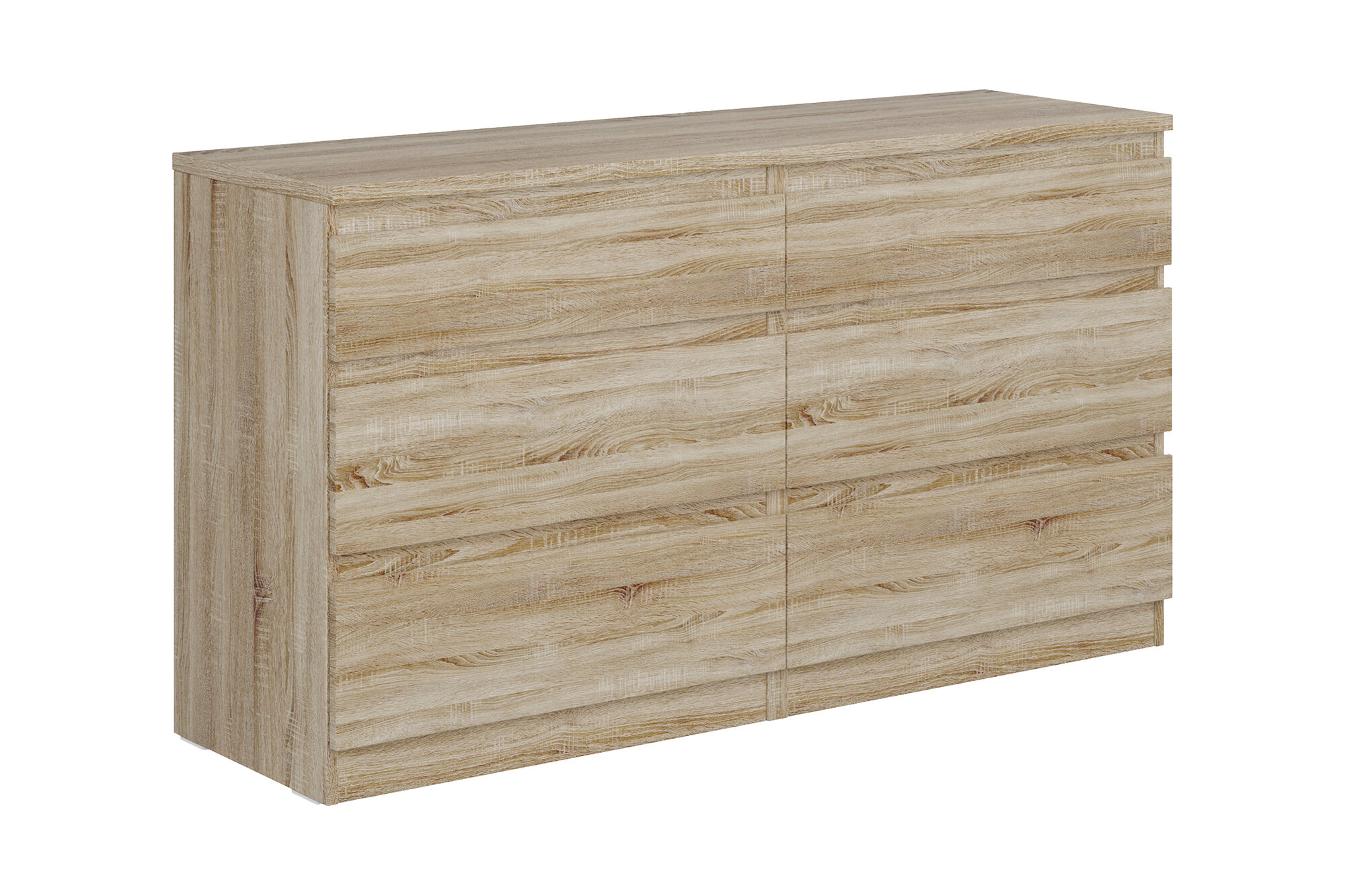 фото Комод VMG Industry Кастор 6 ящиков дуб сонома 129.7х39.6х71.4 см