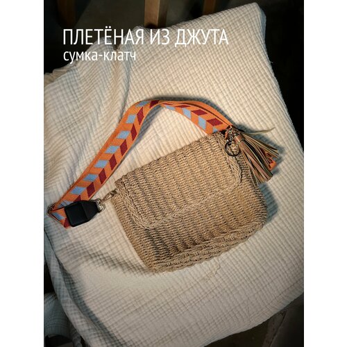 Сумка пляжная LEAH, фактура вязаная, коричневый