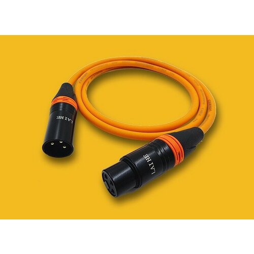 фото Балансный кабель xlr(m) - xlr(f) 0.5m, цветной желтый foix