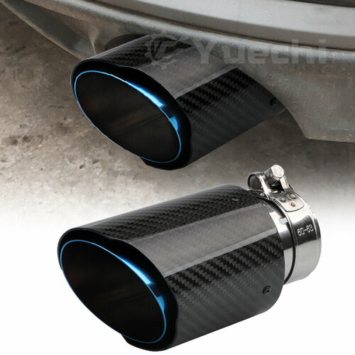 Насадка на Выхлопную Трубу 63Мм Универсальная из Углеродного Волокна Синяя для Модификации Глушителя арт YC-WH0107 3627₽
