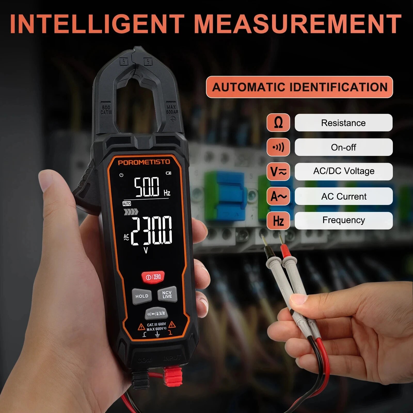 Токовые Клещи Цифровые токоизмерительные клещи TELEHILL POROMETISTO-CM01 600A, POROMETISTO-CM01