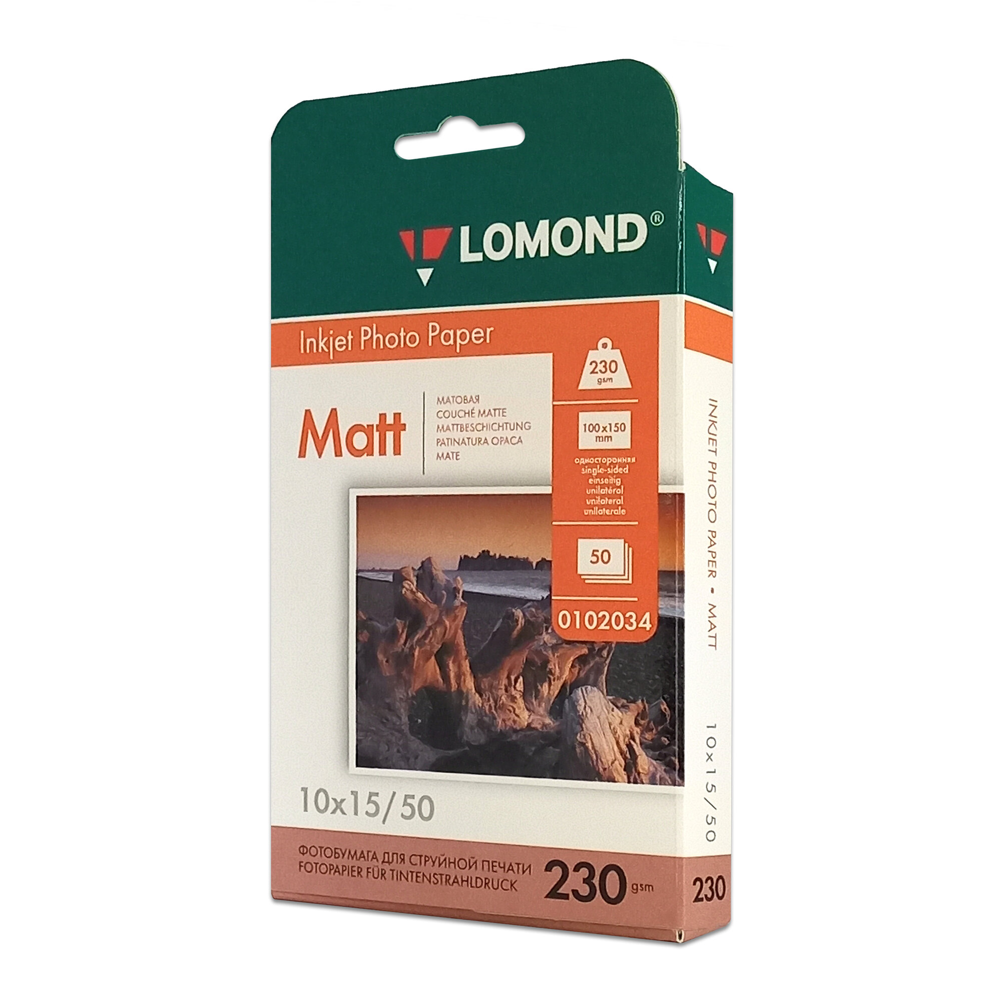 Фотобумага Матовая Lomond 10х15, 230 г/м2, 50 листов