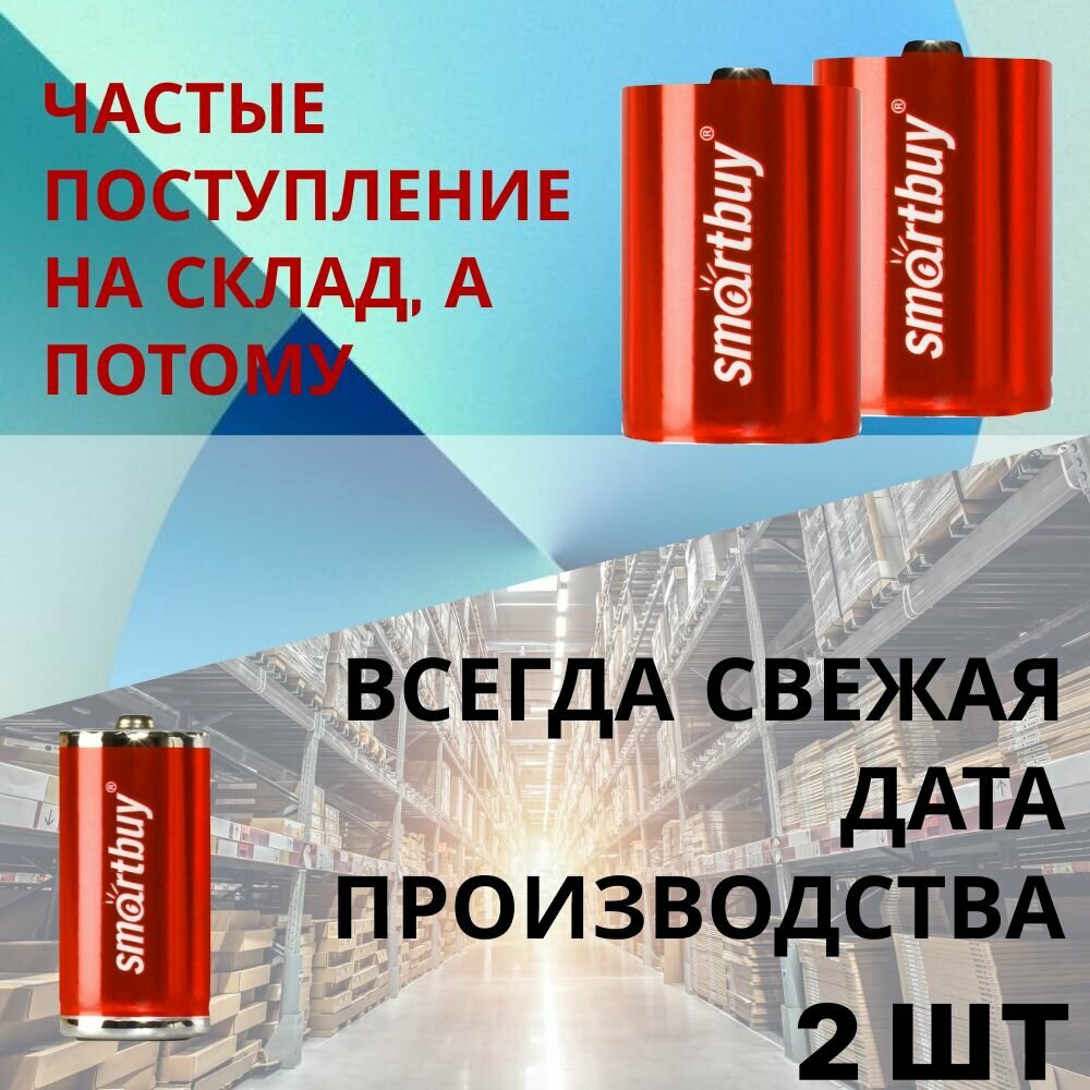 Батарейки для газовой колонки Нева, D-LR20, 1,5v, 2 шт алкалиновые — фото 1