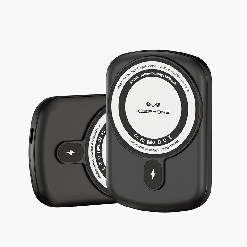 Портативный аккумулятор Keephone Ultra Slim PB-11, MagSafe, быстрый заряд, 10000 мАч, 3.0A, черный