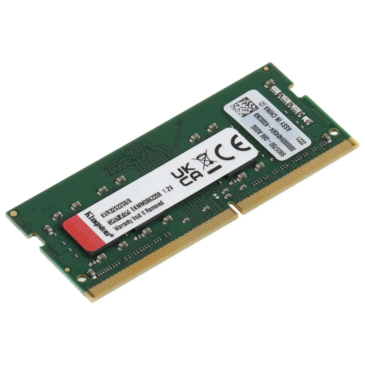 Оперативная память Kingston KVR32N22S8/8 DDR4 - 1x 8ГБ 3200МГц, для ноутбуков (SO-DIMM), Ret