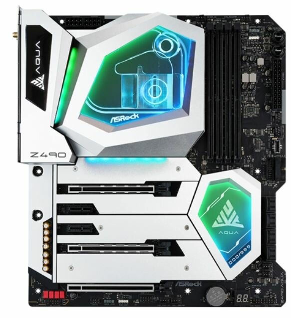 Материнская плата ASRock Z490 AQUA (Z490 AQUA) - LGA 1200, Intel Z490, 4хDDR4-2933 МГц, 3хPCI-Ex16, 4хM.2, E-ATX