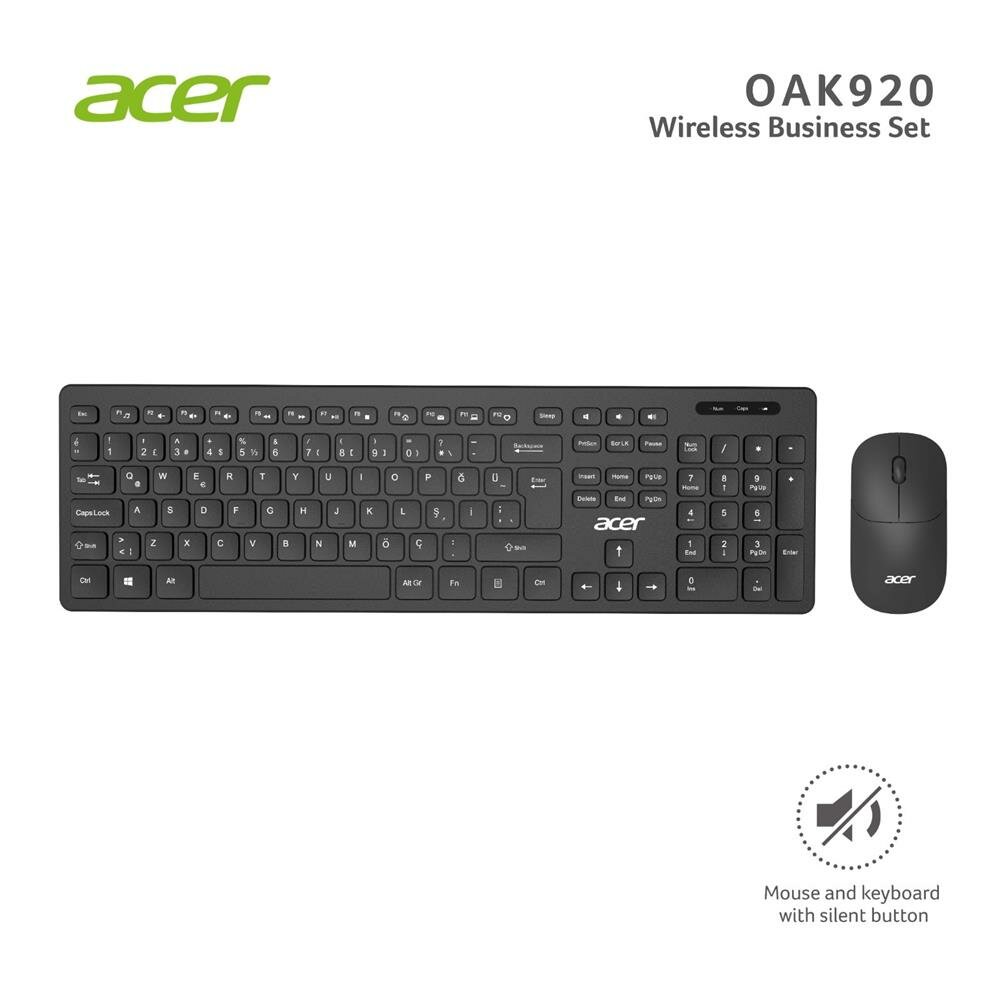 Клавиатура и мышь Acer Oak920 2,4ГГц, беспроводная, 108 клавиш