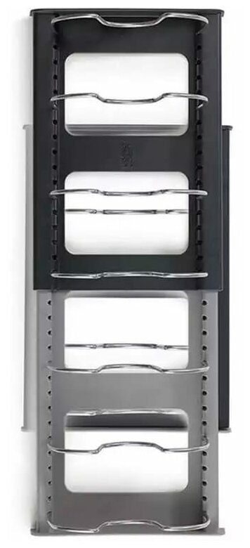 Раздвижная подставка для крышек и сковородок серая, кухонный органайзер, подставка для посуды, держатель для крышек и сковородок - фотография № 9
