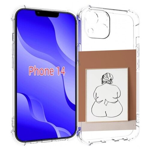 Чехол MyPads Body Positive Female Figure Line Art женский для iPhone 14 (6.1) задняя-панель-накладка-бампер чехол mypads body positive female figure line art женский для honor 70 задняя панель накладка бампер