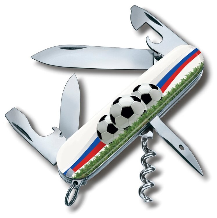 Нож складной VICTORINOX Spartan Футбольное поле, 91 мм, 12 функций, белый 1.3603 SOCCER II