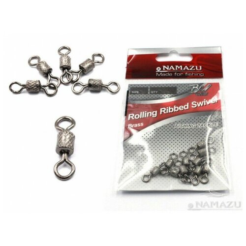 вертлюг namazu pro rolling ribbed swivel латунь цв carbon р 2 test 43 кг уп 10 шт Вертлюг Namazu Pro ROLLING RIBBED SWIVEL, латунь, цв. Carbon, р. 1, test-60 кг уп. 10 шт.