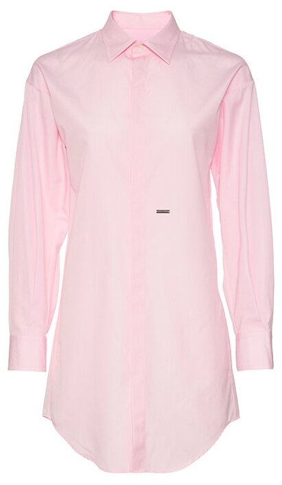 Платье-рубашка DSQUARED2, хлопок, прямой силуэт, размер 46, розовый