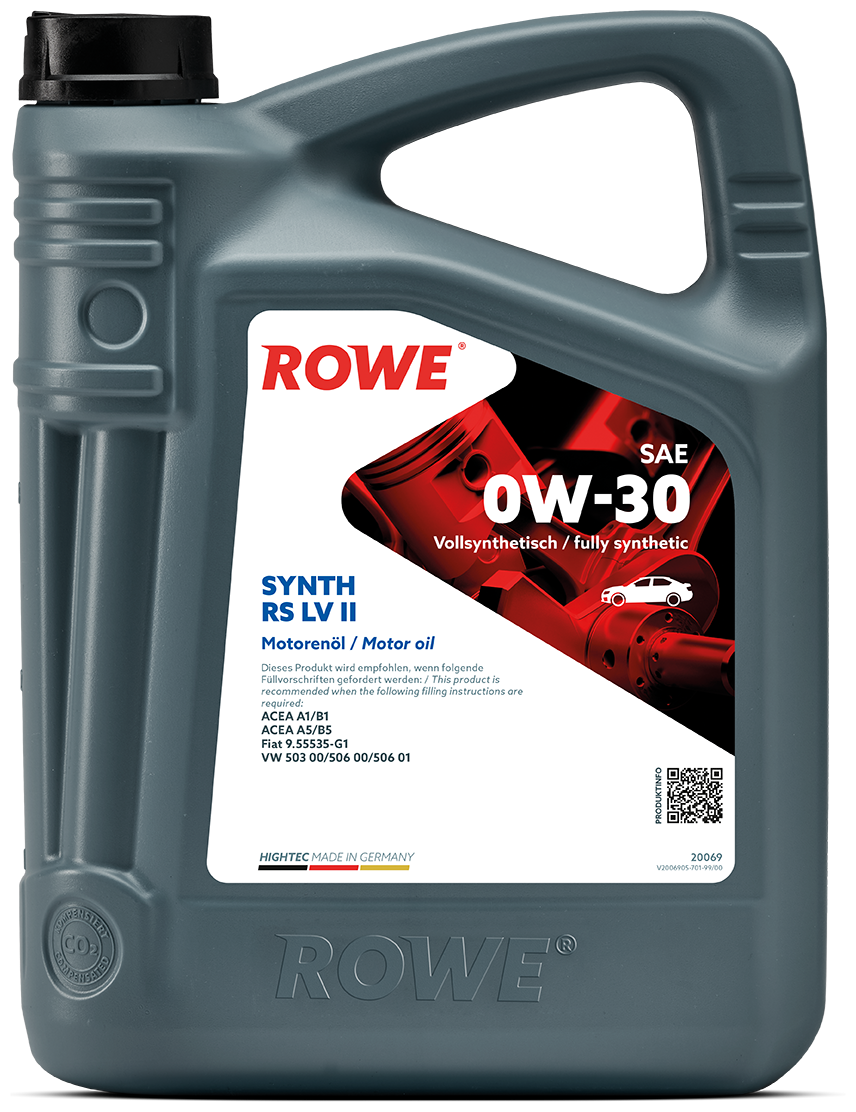 Синтетическое моторное масло ROWE Hightec Synth RS SAE 0W-30 LV II, 5 л, 1 шт.