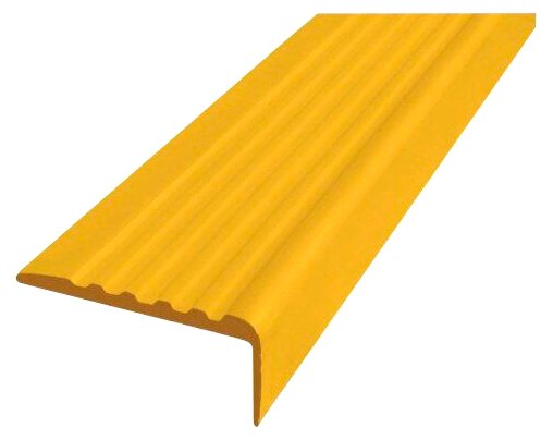 Противоскользящая накладка на ступени угловая, резиновый угол 44 ммх19 мм, цвет желтый, длина 12,5 метров - фотография № 1