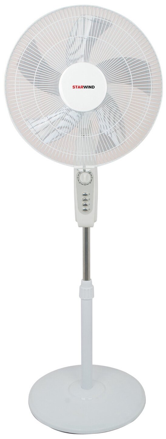 Вентилятор напольный Starwind SAF1251 белый мощность 50Вт диаметр лопастей 40см количество скоростей 3