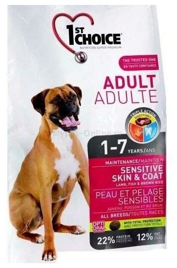 Сухой корм для собак 1st Choice Adult Sensitive Skin & Coat 0,35 кг - фото №9