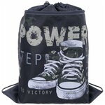 Мешок для обуви Brauberg, с петлёй, карман на молнии, полиэстер, 47х37 см, Power step, 270913 - изображение