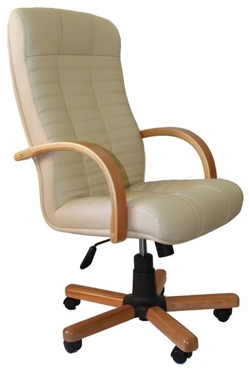 Компьютерное кресло Евростиль Атлант Экстра M-PP (бук) для руководителя, обивка: натуральная кожа, цвет: бежевый