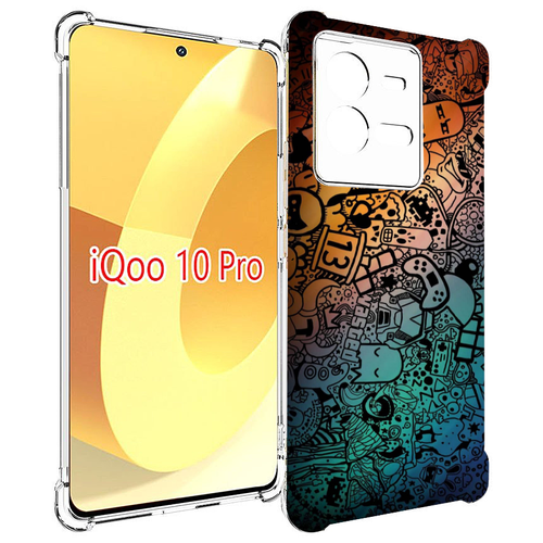 Чехол MyPads стикеты в тени для Vivo iQOO 10 Pro задняя-панель-накладка-бампер