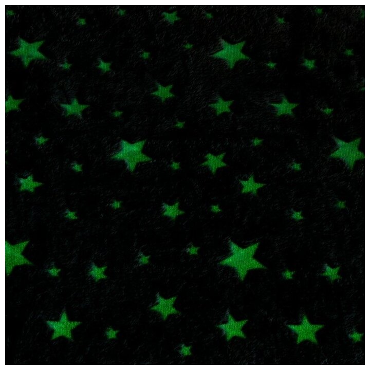 Этель Плед светящийся в темноте Этель «Звезды» цв. серый 150*200 см,100% п/э, корал-флис, 220 гр/м2 - фотография № 11