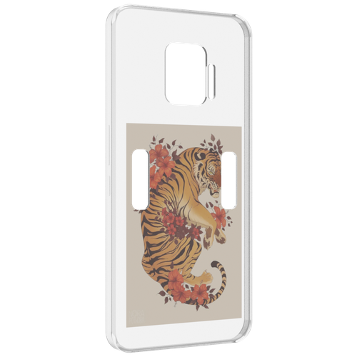 Чехол MyPads злой-тигр-с-цветами для ZTE Nubia Red Magic 7 Pro задняя-панель-накладка-бампер