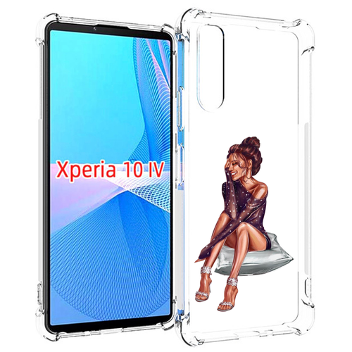 Чехол MyPads Девушка-на-подушке женский для Sony Xperia 10 IV (10-4) задняя-панель-накладка-бампер