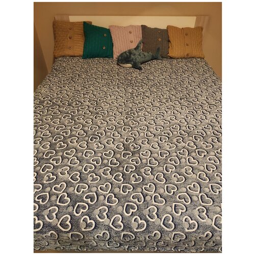 Плед 160х200 детский светящийся сердца плед на диван кровать в детскую спальню гостиную 1,5-спальный