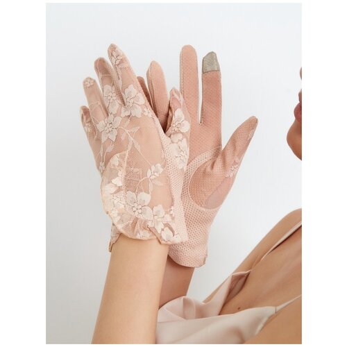 фото Перчатки nadia piskun, размер 6-7, бежевый