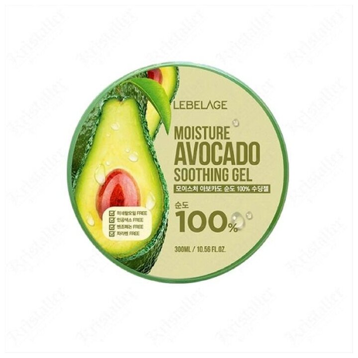 Гель для тела успокаивающий с авокадо, MOISTURE AVOCADO 100% SOOTHING GEL, LEBELAGE, 300 мл