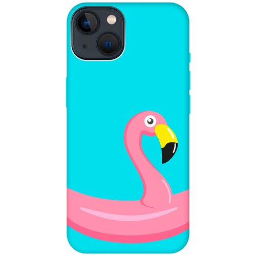 Силиконовый чехол на Apple iPhone 14 Plus / Эпл Айфон 14 Плюс с рисунком Flamingo Swim Ring Soft Touch мятный силиконовый чехол на apple iphone 14 эпл айфон 14 с рисунком unicorn swim ring soft touch красный