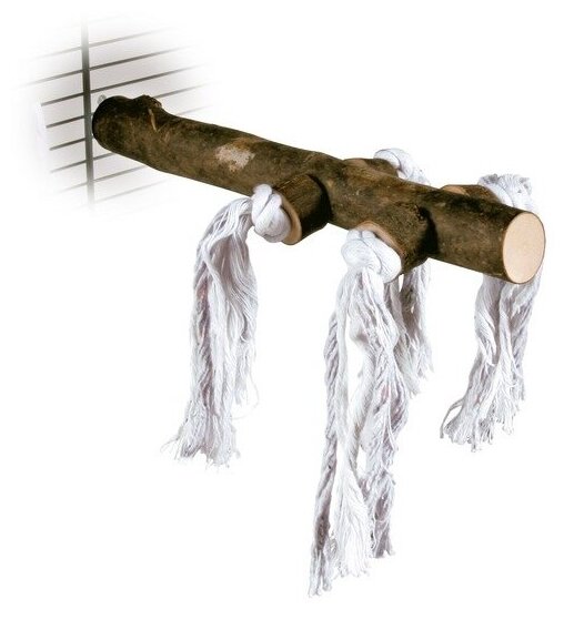 Жердочка TRIXIE для птиц с веревкой деревянная 20см Ф-5888 - фотография № 4