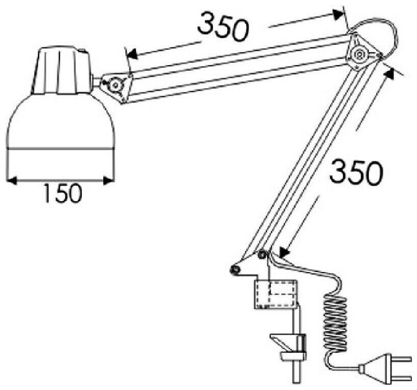 Светильник Трансвит Beta (Beta/Wh) настольный на струбцине E27 белый 60Вт - фотография № 5