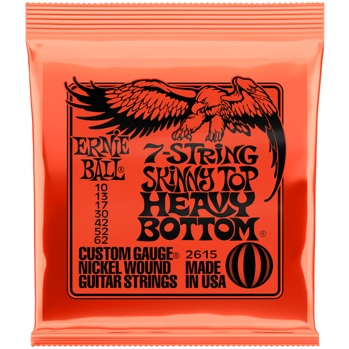 ERNIE BALL 2615 Nickel Wound Slinky Skinny Top Heavy Bottom 10-62 Струны для 7 струнной электрогитары