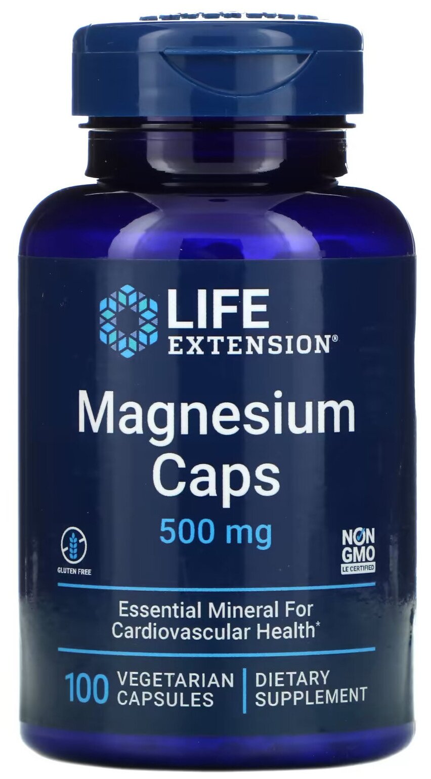 Life Extension, Magnesium Caps, 500 mg, 100 Vegetarian Capsules