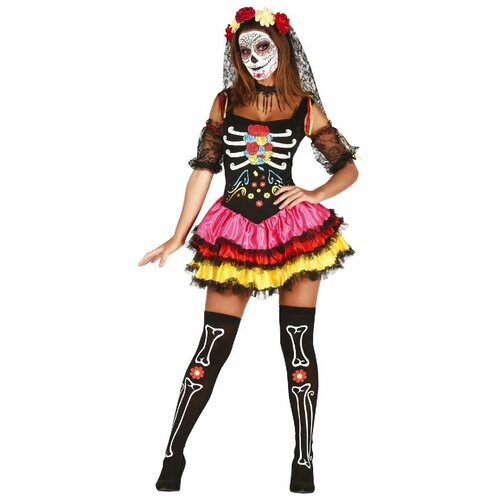 Карнавальный костюм Катрина. Сахарный череп (17104) 44-46 детская футболка сахарный череп мексика sugar skull mexico 128 красный