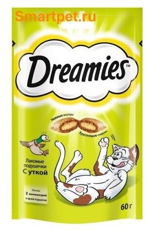 Лакомство для кошек Dreamies подушечки с уткой, 60г х 6 уп. (шоу бокс) - фотография № 4