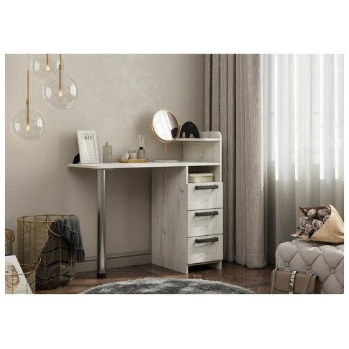 Стол макияжный №1 дуб крафт белый