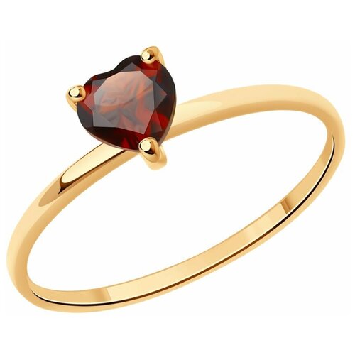 Кольцо Diamant, красное золото, 585 проба, гранат, размер 17, золотой, красный