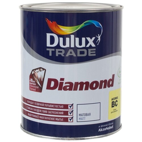 Краска водно-дисперсионная Dulux Trade Diamond Matt матовая бесцветный 4.5 л краска водно дисперсионная dulux easy матовая бесцветный 9 л