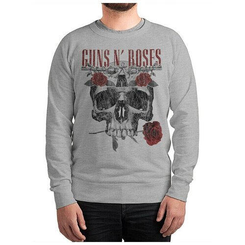 Свитшот Design Heroes Guns N' Roses / Рок - Guns And Roses / Мужской Серый 48