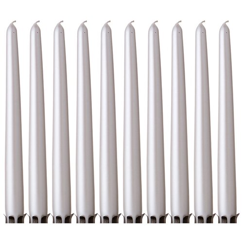 Набор свечей (10 шт) металлик перламутровый высота 24 см Adpal (348-639)