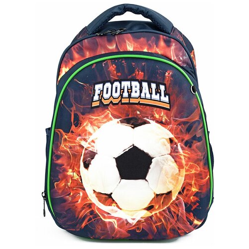фото Ранец рюкзак школьный ортопедический для мальчиков футбольный мяч сине-зеленый; рюкзак для начальной школы для мальчика; рюкзак детский для мальчиков baziator