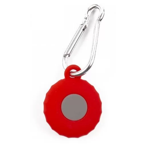 Брелок Red Line силиконовый с карабином, круг Apple AirTag, красный чехол red line для apple airtag leather black ут000025879