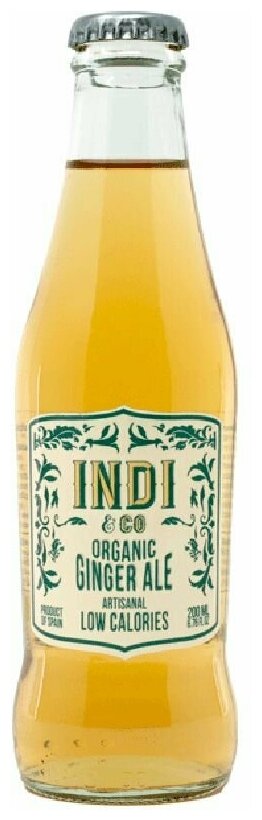 Тоник Indi Organic Ginger Ale, Инди Органический Тоник, Имбирный Эль (USDA Organic) 0.2л, стекло