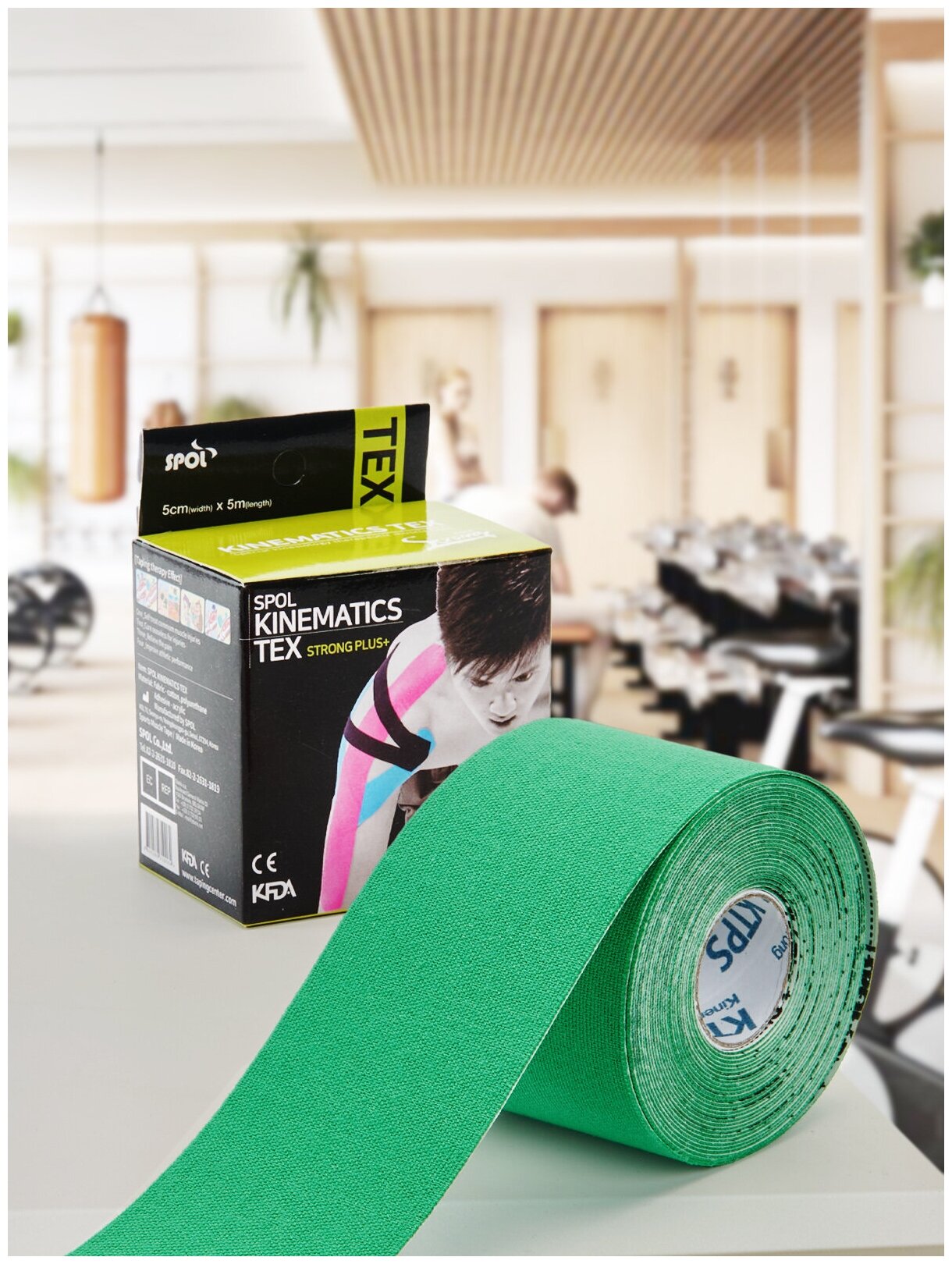 Кинезио тейп SPOL TAPE Strong зеленый 5см*5м