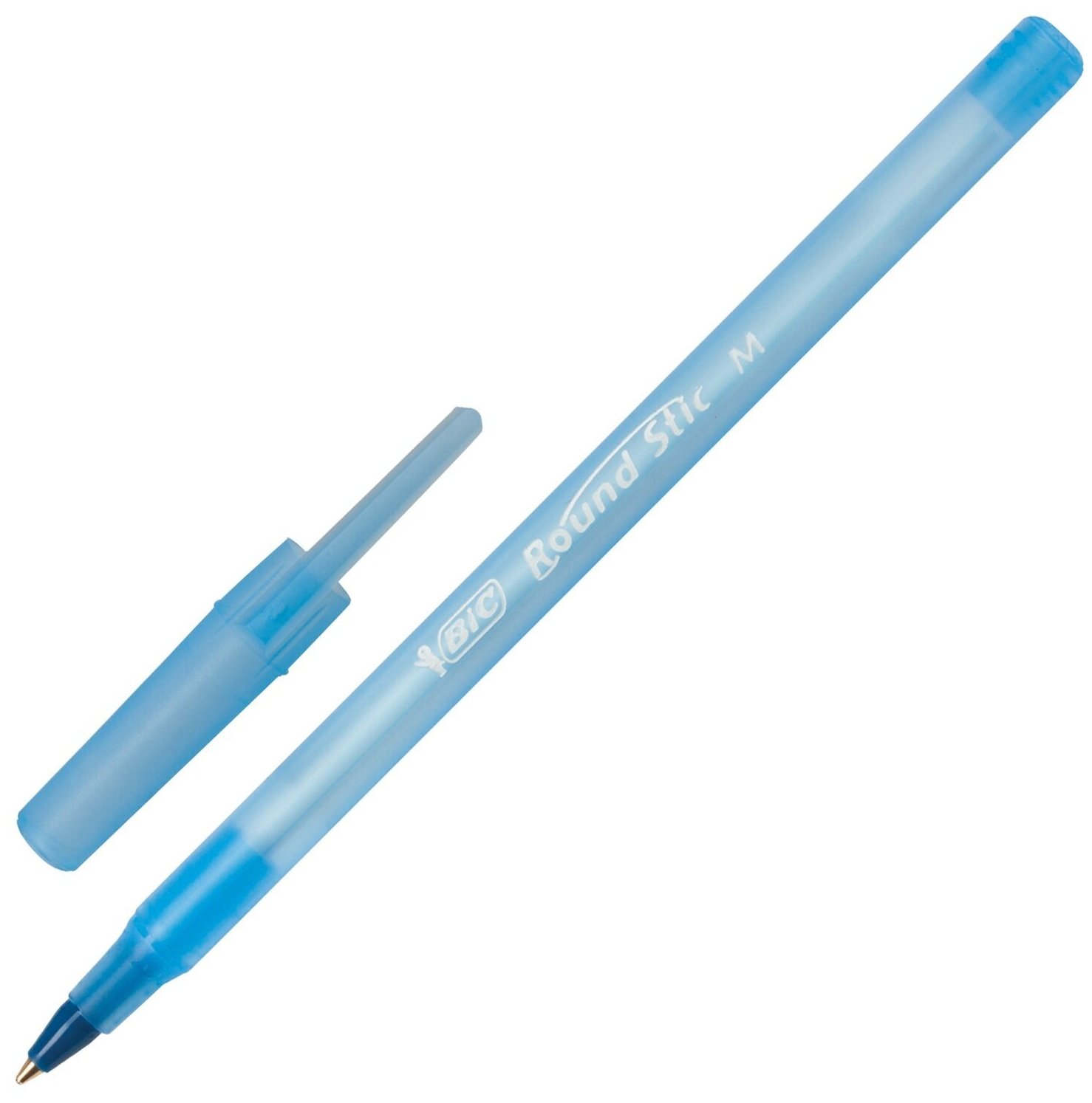 Ручки шариковые BIC Round Stic, набор 4 шт, синие, узел 1 мм, линия письма 0,32 мм, пакет (944176)