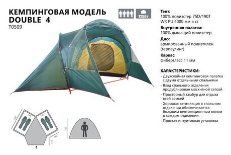 Палатка Double 4 BTrace - фото №3